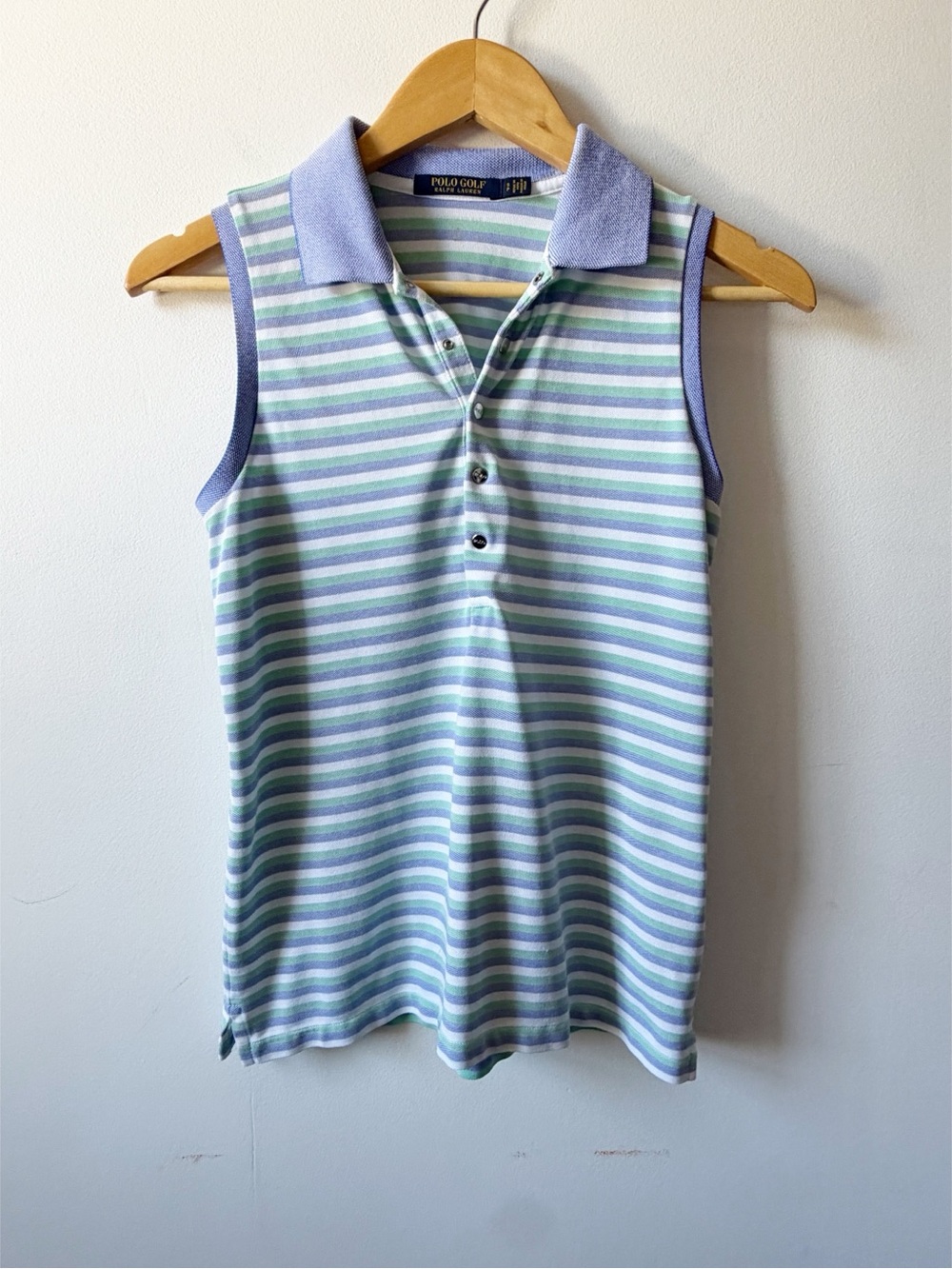 Polo Golf Sleeveless Striped Tank in Blue & Green